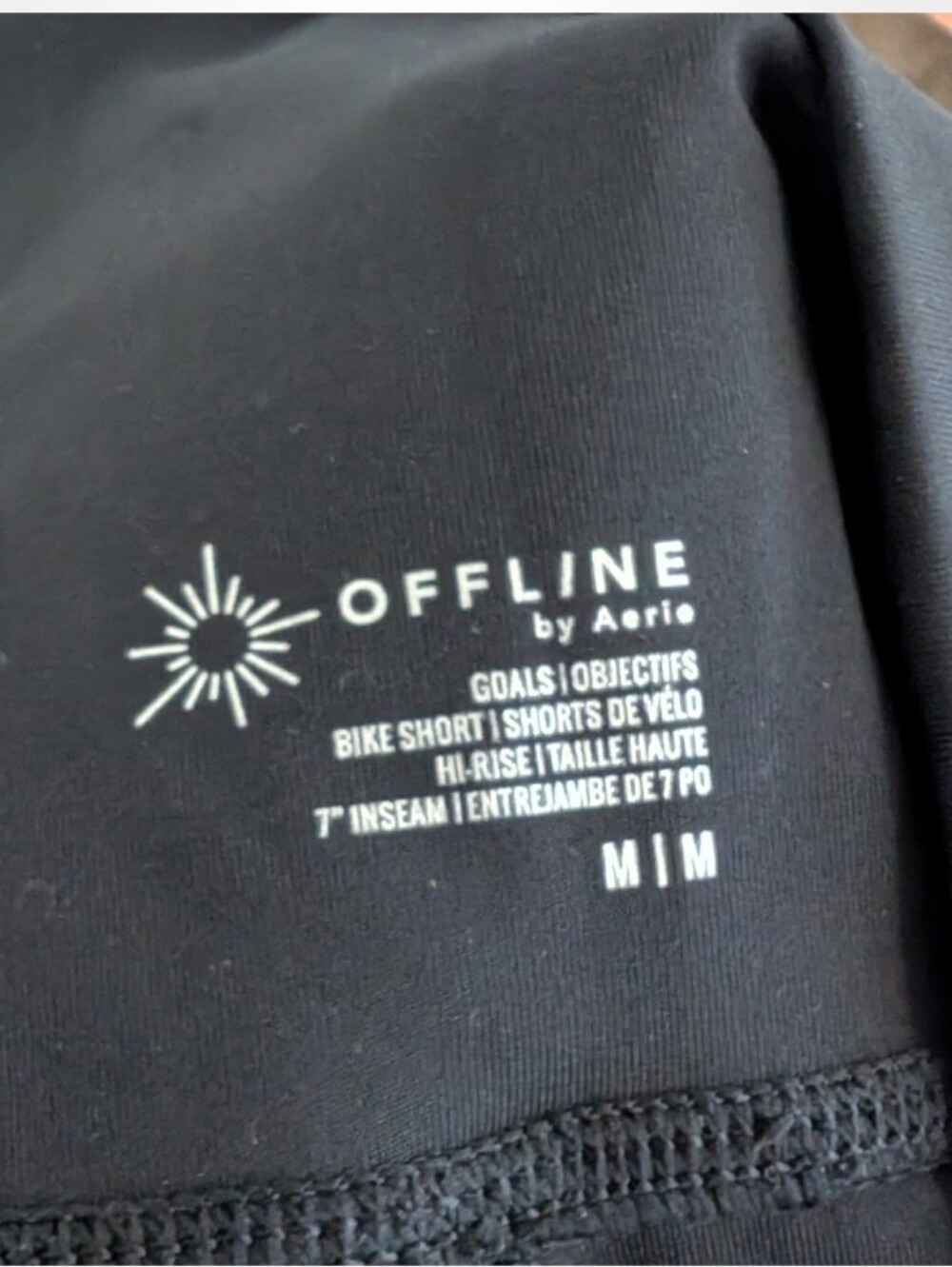 Aerie OFFLINE Goals Pocket High Waisted 7" Black Bike Shorts Medium - Picture 6 of 6